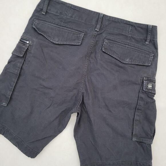 G-star Raw Zip Men's Cargo Distressed Black Shorts Size 33 - Picture 9 of 10